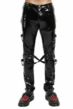 TRIPP NYC Tripp Mens Vinyl PVC Skinny Bondage Pants