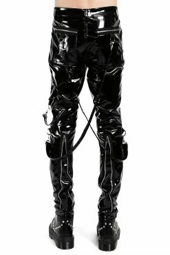 Tripp NYC Vinyl Classic Slim Leg Bondage Pants 8 Tripp NYC Vinyl Classic Slim Leg Bondage Pants -AKUMU INK shop RJ674M BLACKPVC B