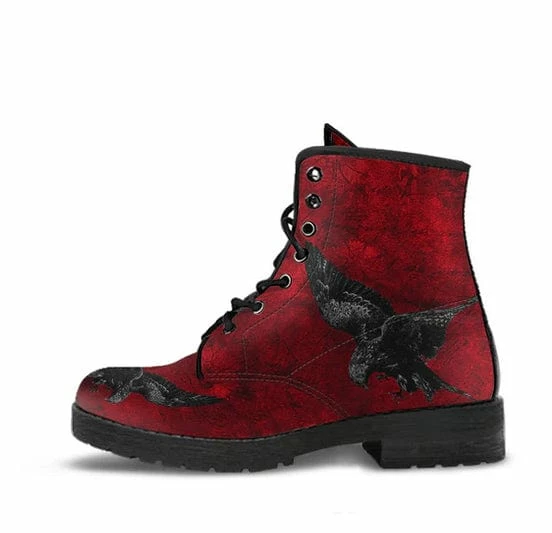 Gallery Serpentine Blood RAVEN, Vegan Women's Boots, FREE Shipping 5 Gallery Serpentine Blood RAVEN, Vegan Women's Boots, FREE Shipping - Image 3