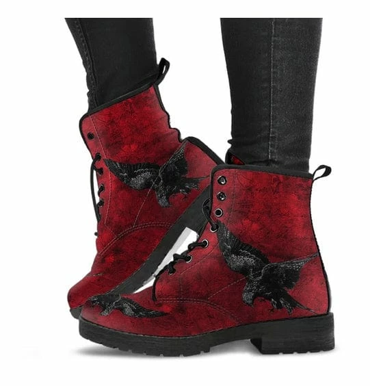 Gallery Serpentine Blood RAVEN, Vegan Women's Boots, FREE Shipping 4 Gallery Serpentine Blood RAVEN, Vegan Women's Boots, FREE Shipping - Image 2