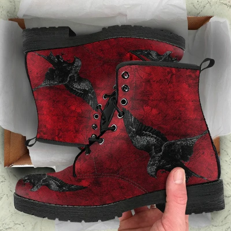 Gallery Serpentine Blood RAVEN, Vegan Women's Boots, FREE Shipping 8 Gallery Serpentine Blood RAVEN, Vegan Women's Boots, FREE Shipping - Image 6