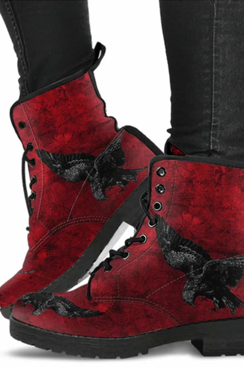 Gallery Serpentine Blood RAVEN, Vegan Women's Boots, FREE Shipping 3 Gallery Serpentine Blood RAVEN, Vegan Women's Boots, FREE Shipping