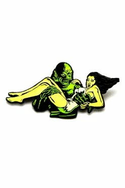 Rock Rebel Creature With Damsel Enamel Pin [Glows In The Dark!]