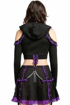 Tripp NYC Lolita Crop Hoody [Black/Purple] -AKUMU INK shop RX4387 BLKPURPLE B2 1000x 789a25e3 8dd7 48e3 a0a5 53210754191d