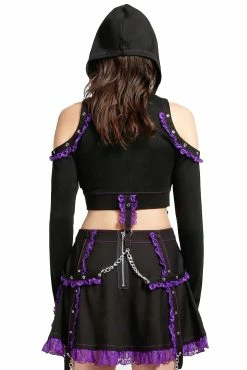 Tripp NYC Lolita Crop Hoody [Black/Purple] -AKUMU INK shop RX4387 BLKPURPLE B 1000x 15f9038e 0f40 4955 8066 61c357ead328