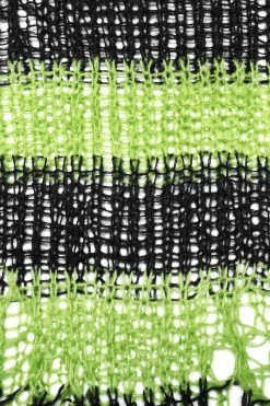 PUNK RAVE Bleed Green Striped Sweater [BLACK/GREEN] -AKUMU INK shop Raver Striped Sweater