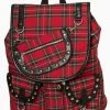 Banned Apparel Punk Allegiance Backpack 1 Banned Apparel Punk Allegiance Backpack -AKUMU INK shop Red Plaid Bag