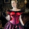 Gallery Serpentine Corsetry Red Widow Waspie Corset, Made To Order -AKUMU INK shop Red Widow Waspie 800x1200