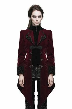 DEVIL FASHION Crimson Blood Victorian Goth Coat