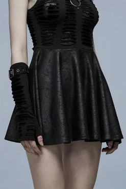 PUNK RAVE Cut Up Grunge Gloves [BLACK]