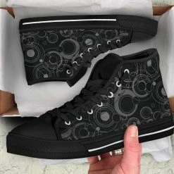 Gallery Serpentine Black Gallifrey, Women's Hi Tops, FREE Shipping -AKUMU INK shop SN1DoctorWhoGallifreyanBlackHiTopSneakers4 261e4eca 5901 4fd2 ad32 84eaa97e8b83