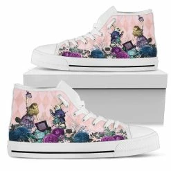 Gallery Serpentine Sweet Alice In Wonderland Hi Tops, FREE Shipping -AKUMU INK shop SN5aliceinwonderlandwhiterabbitandalicehitopsneakers