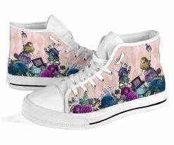 Gallery Serpentine Sweet Alice In Wonderland Hi Tops, FREE Shipping -AKUMU INK shop SN5aliceinwonderlandwhiterabbitandalicehitopsneakers2
