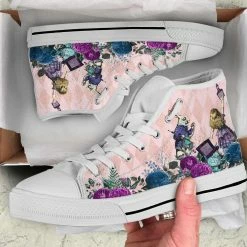 Gallery Serpentine Sweet Alice In Wonderland Hi Tops, FREE Shipping -AKUMU INK shop SN5aliceinwonderlandwhiterabbitandalicehitopsneakers4