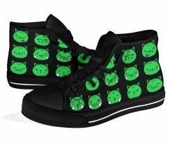 Gallery Serpentine Green Cat Emoji Hi Tops, FREE Shipping -AKUMU INK shop SN8NB.2