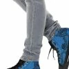 Gallery Serpentine Bright Blue & Lace High Top Sneakers, FREE Shipping -AKUMU INK shop SNLABB