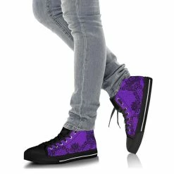 Gallery Serpentine Purple Floral Lace High Top Sneakers, FREE Shipping