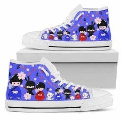 Gallery Serpentine Blue Kawaii Ninja Women's High Top Sneakers, FREE Shipping -AKUMU INK shop SNPKN3bluekawaiininja