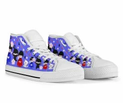 Gallery Serpentine Blue Kawaii Ninja Women's High Top Sneakers, FREE Shipping -AKUMU INK shop SNPKN3bluekawaiininja1