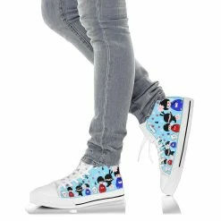 Gallery Serpentine Turquoise Kawaii Ninja Women's High Top Sneakers, FREE Shipping -AKUMU INK shop SNPKN4turquoisekawaiininja3