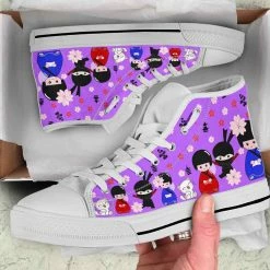 Gallery Serpentine Purple Kawaii Ninja Women's High Top Sneakers, FREE Shipping 13 Gallery Serpentine Purple Kawaii Ninja Women's High Top Sneakers, FREE Shipping -AKUMU INK shop SNPKN5purplekawaiininja.4
