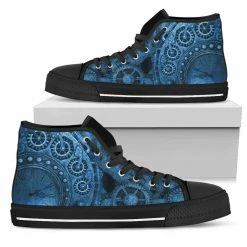 Gallery Serpentine Blue Steampunk Clockwork Women's Sneakers, FREE Shipping -AKUMU INK shop SNSTEAM2