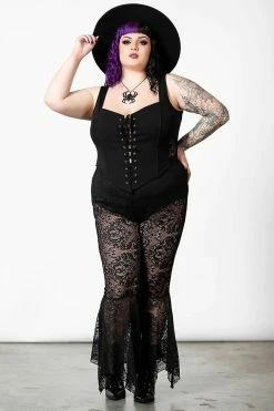 KILLSTAR Spectral Lure Bell Bottoms -AKUMU INK shop SPECTURAL LURE LACE BOTTOMS PLUS