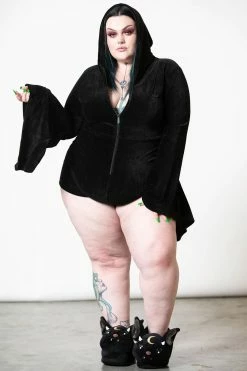 KILLSTAR Spirit Of Slumber Hooded Playsuit -AKUMU INK shop SPIRIT OF SLUMBER HOODED PLAYSUIT PLUS W D x1600copy