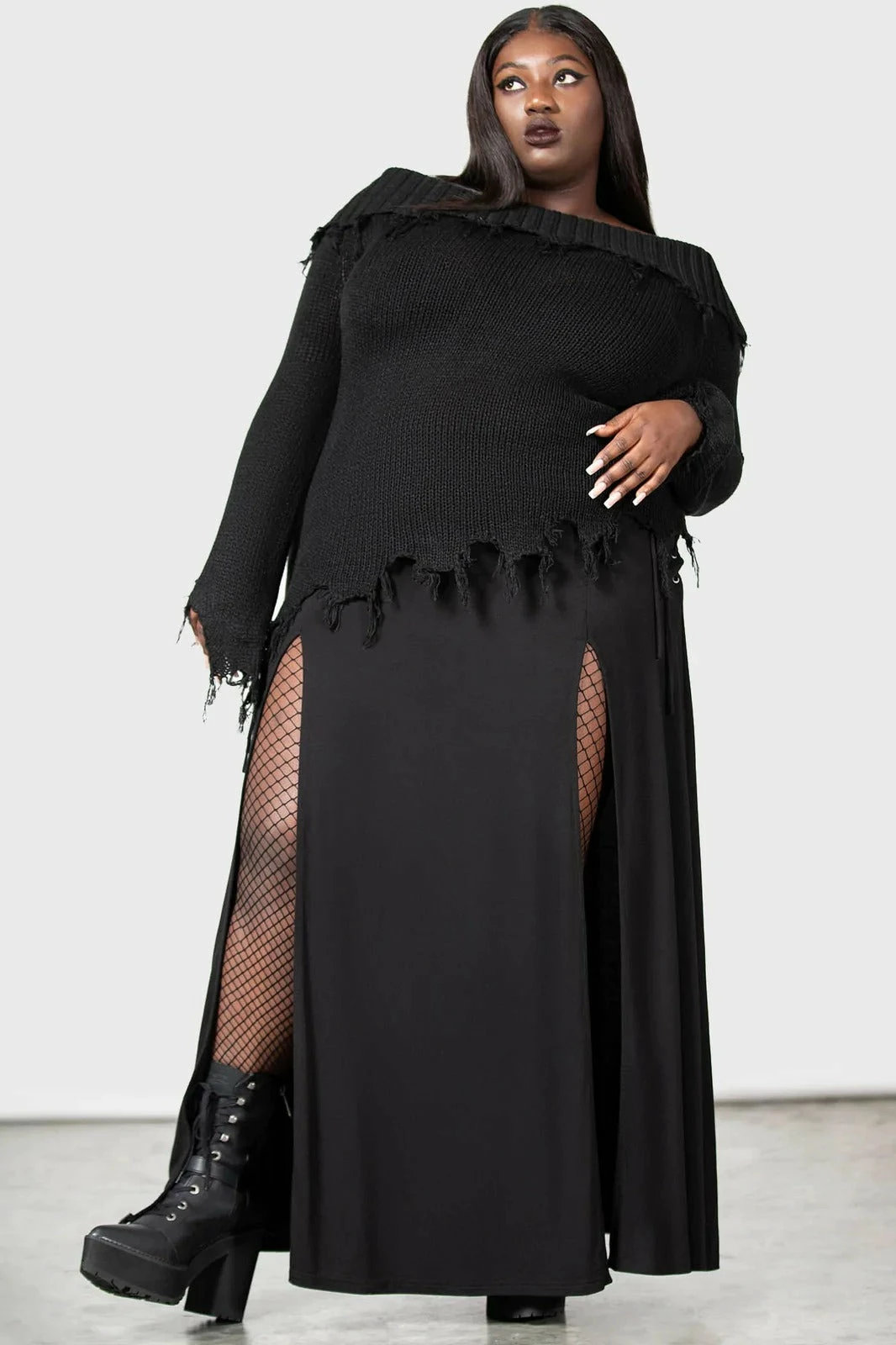 KILLSTAR Aelfwine Asymmetric Sweater 8 KILLSTAR Aelfwine Asymmetric Sweater - Image 6