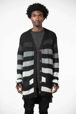KILLSTAR Stripe Of Evil Cardigan [UNISEX] -AKUMU INK shop STRIPE OF EVIL CARDIGAN M E x160 02975cf8 63a8 4fd0 b4f1 7473466b822d