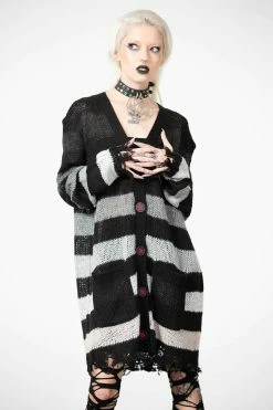 KILLSTAR Stripe Of Evil Cardigan [UNISEX] -AKUMU INK shop STRIPE OF EVIL CARDIGAN W D x160 10abaed3 6a69 44d2 ace9 9adc931208d2
