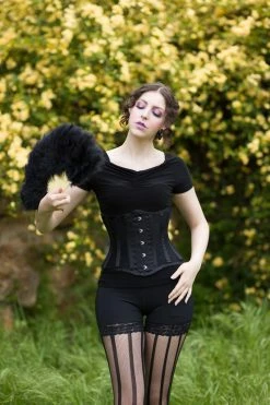 Gallery Serpentine Lace & Satin Under Bust Corset -AKUMU INK shop STlacesatincorsetLinnet1