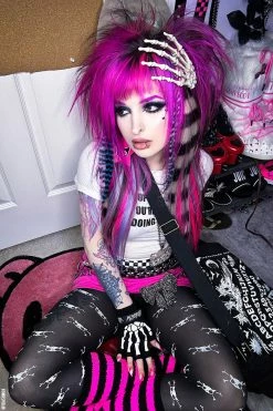 VampireFreaks Fingerless Skeleton Gloves -AKUMU INK shop Scene Kid Gloves