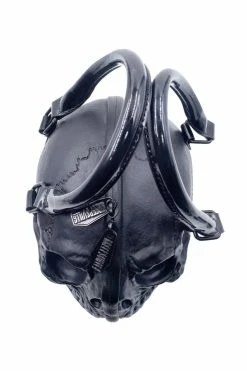Kreepsville Skull Collection Handbag [BLACK] -AKUMU INK shop Sculptured Skull Handbag