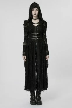 PUNK RAVE Breathless Hooded Dress Set -AKUMU INK shop Sexy Goth Cloak