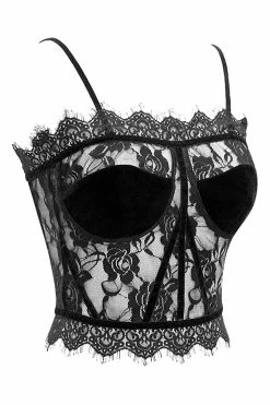 DEVIL FASHION Lore Lace Crop Top -AKUMU INK shop Sexy Goth Crop Top