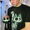 VampireFreaks Skelekitty Tee [Multiple Styles Available] -AKUMU INK shop Skeleton Cat SHirt