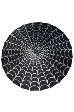 Kreepsville Spiderweb Fabric Parasol [GREY/BLACK]