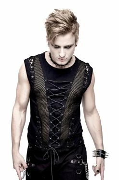 DEVIL FASHION Black Plunderer Sleeveless Top