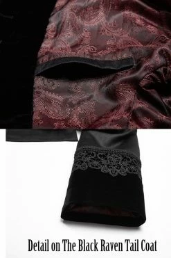 Gallery Serpentine The Black Raven Tail Coat,SOLD OUT -AKUMU INK shop The Black Raven Tailcoat WY 1007LCM detail