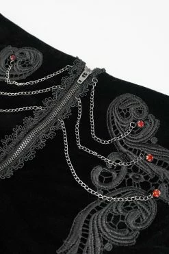 DEVIL FASHION Black Blood Velvet High Waisted Shorts -AKUMU INK shop Velvet goth shorts