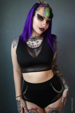 FOREST INK Venom Chain High Waisted Bikini Bottoms -AKUMU INK shop Venom chaini bikini Top 800x1200 1