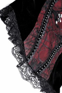 DARK IN LOVE Burgundy Blood Ruffle Top -AKUMU INK shop Victorian Gothic Top