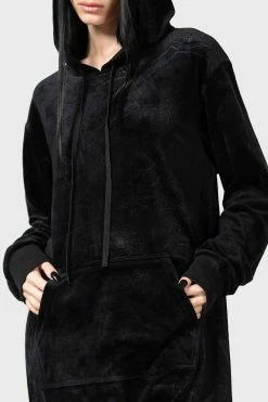 KILLSTAR Webmare Longline Hoodie [UNISEX] -AKUMU INK shop WEBMARE LONGLINE HOODIE W C x1600copy