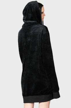 KILLSTAR Webmare Longline Hoodie [UNISEX] -AKUMU INK shop WEBMARE LONGLINE HOODIE W G x1600copy