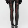 PUNK RAVE Blood Ritual Leather Leggings [BLACK/RED] -AKUMU INK shop WK 328DDF 06
