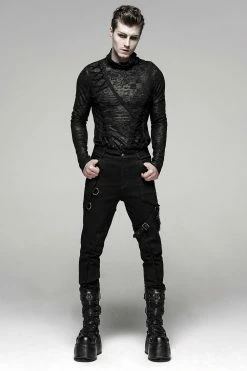 PUNK RAVE Stitched Corpse Distressed Pants -AKUMU INK shop WK 388XCM 05