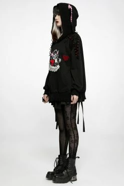 PUNK RAVE Snakes And Skulls Split Leg Mesh Leggings -AKUMU INK shop WK 521DDF 03