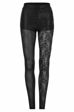 PUNK RAVE Snakes And Skulls Split Leg Mesh Leggings -AKUMU INK shop WK 521DDF 06