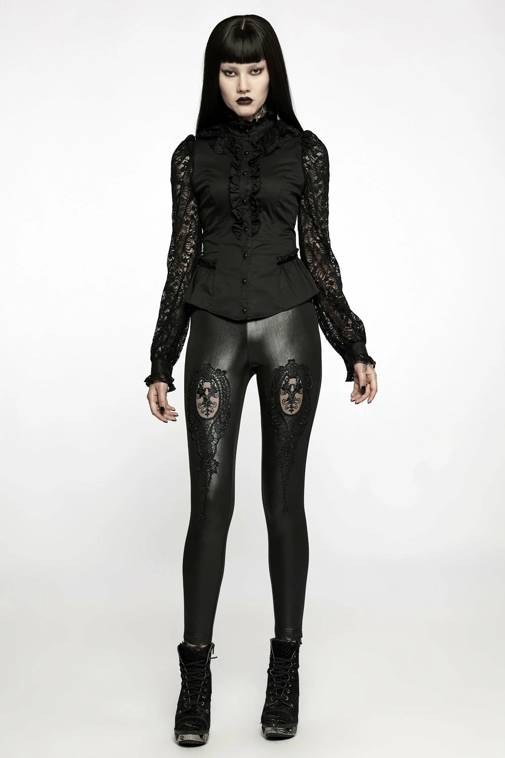 PUNK RAVE Vamp Leathered Leggings 4 PUNK RAVE Vamp Leathered Leggings - Image 2
